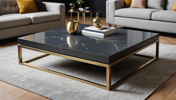 Table basse sur mesure : l'acier et le laiton réinventés